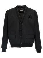 Black Embroidered Logo Cardigan 1