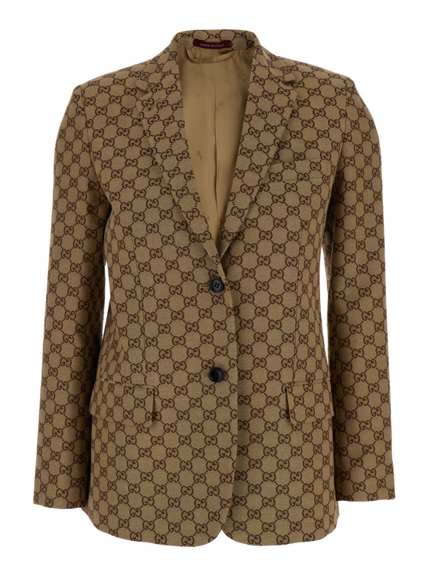 Beige Single-breasted Jacket 1