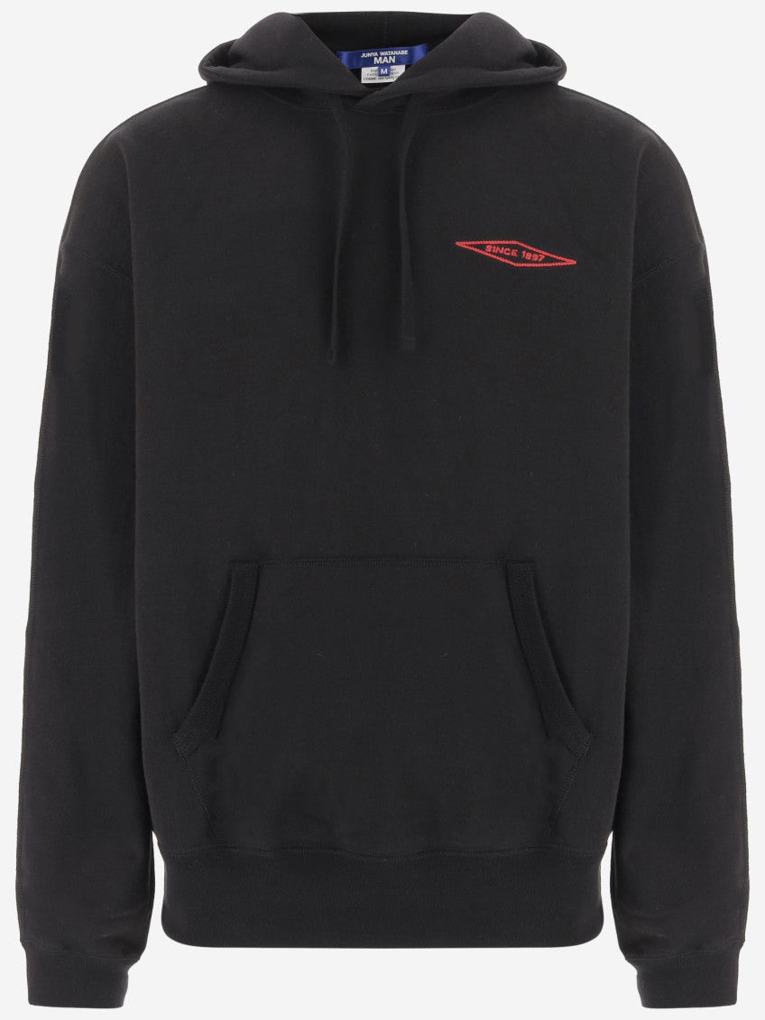 Black Embroidery Print Hoodie 1