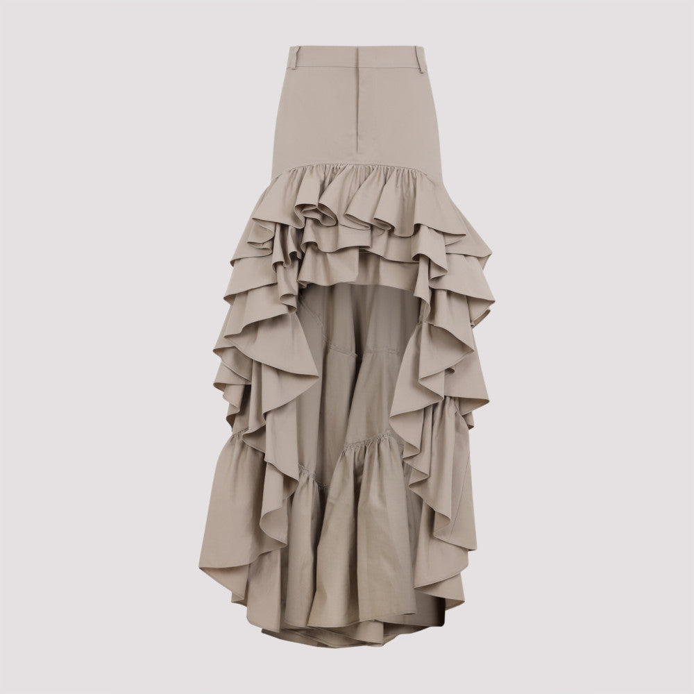 Beige Cotton Long Skirt 2
