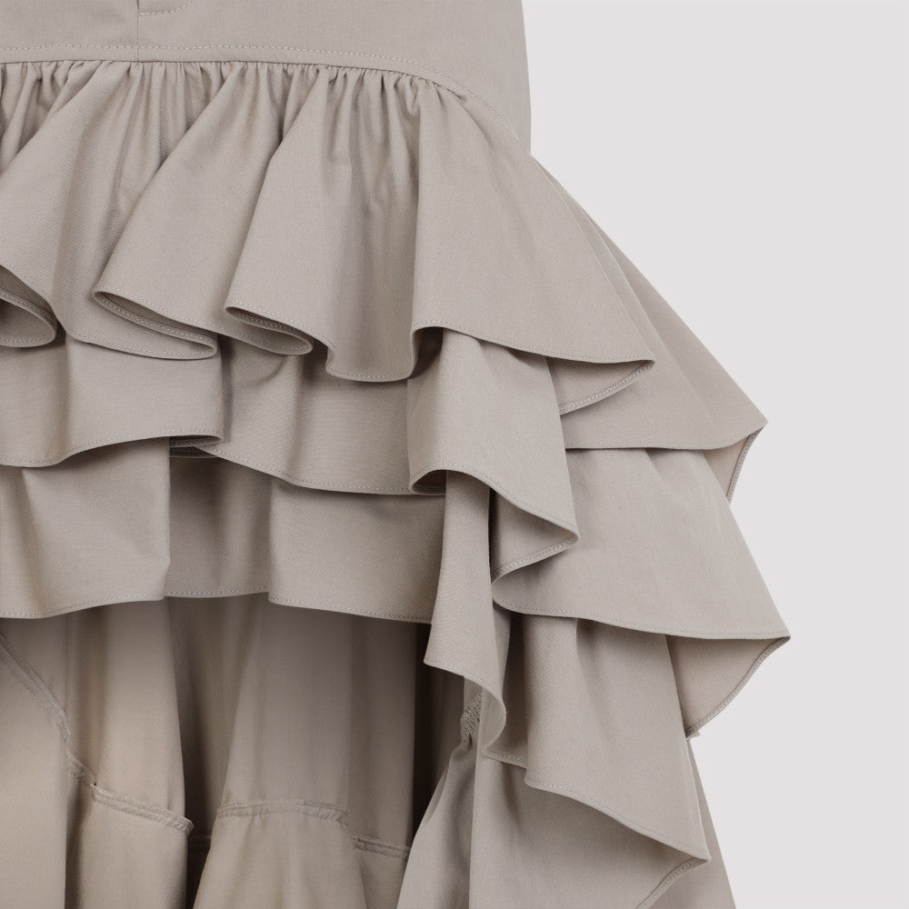 Beige Cotton Long Skirt 5