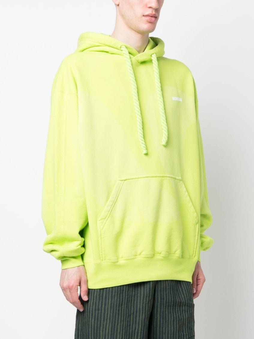 Green Printed Cotton Hoodie 4