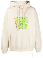 White Printed Cotton Hoodie 1