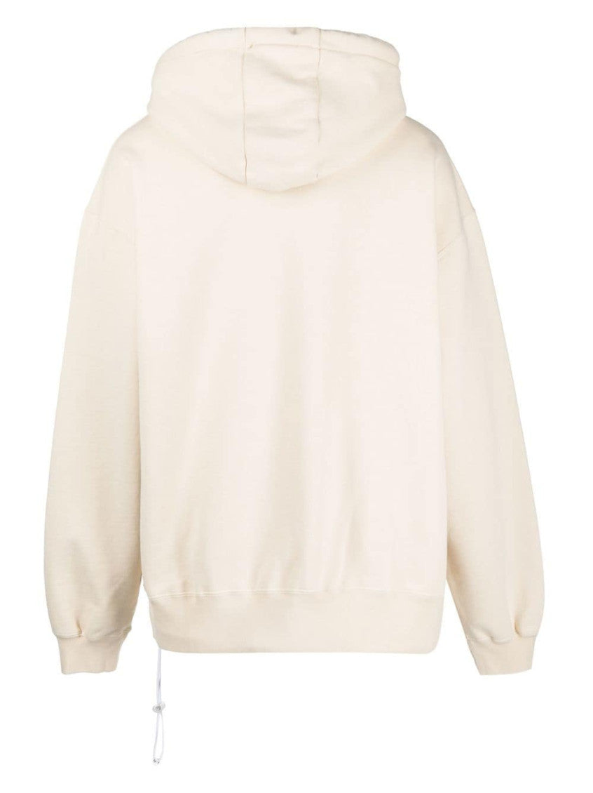 White Printed Cotton Hoodie 2