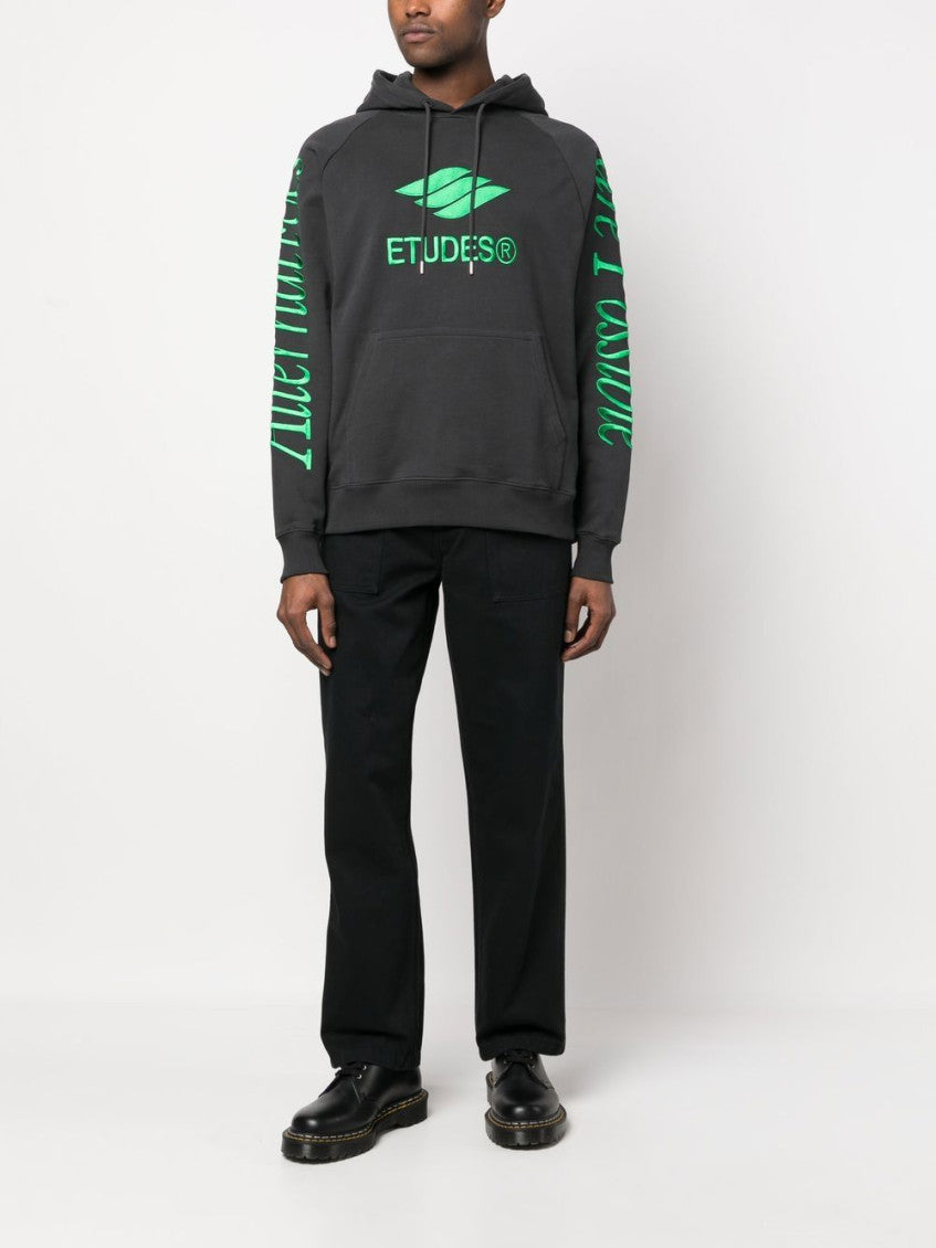 Black Logo Organic Cotton Hoodie 2