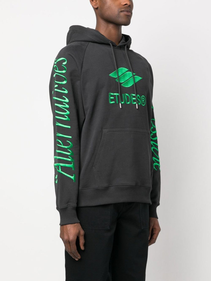 Black Logo Organic Cotton Hoodie 3
