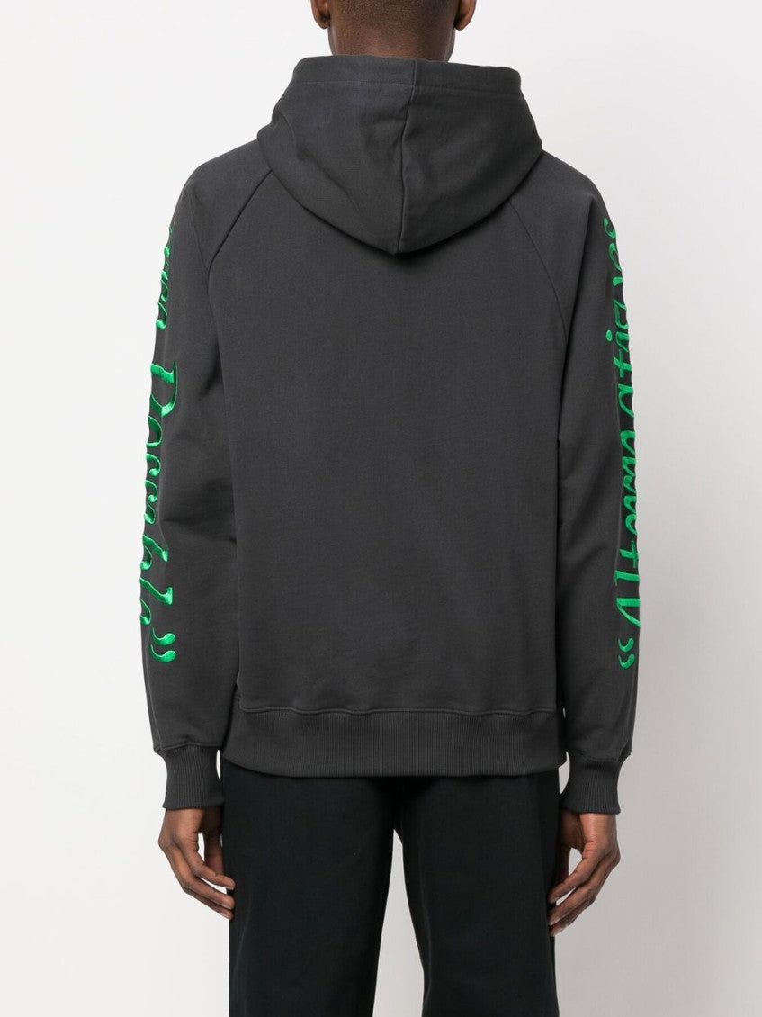 Black Logo Organic Cotton Hoodie 4