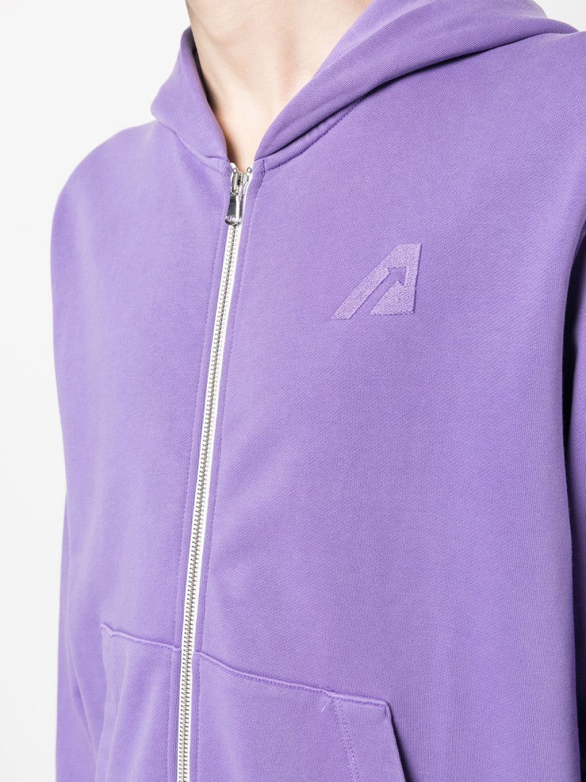 Purple Logo Cotton Hoodie 2