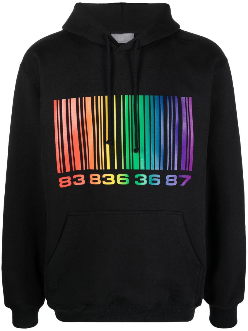 Black Cotton Rainbow Hoodie 1