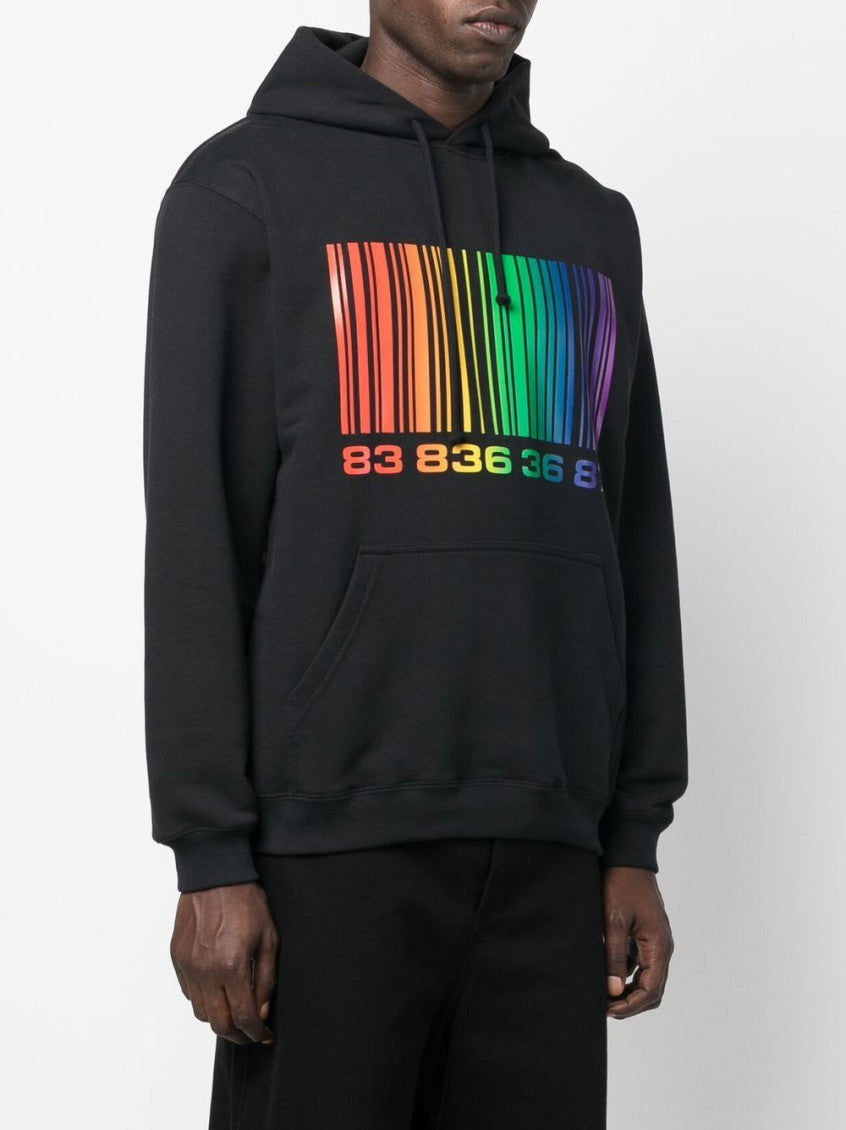 Black Cotton Rainbow Hoodie 4