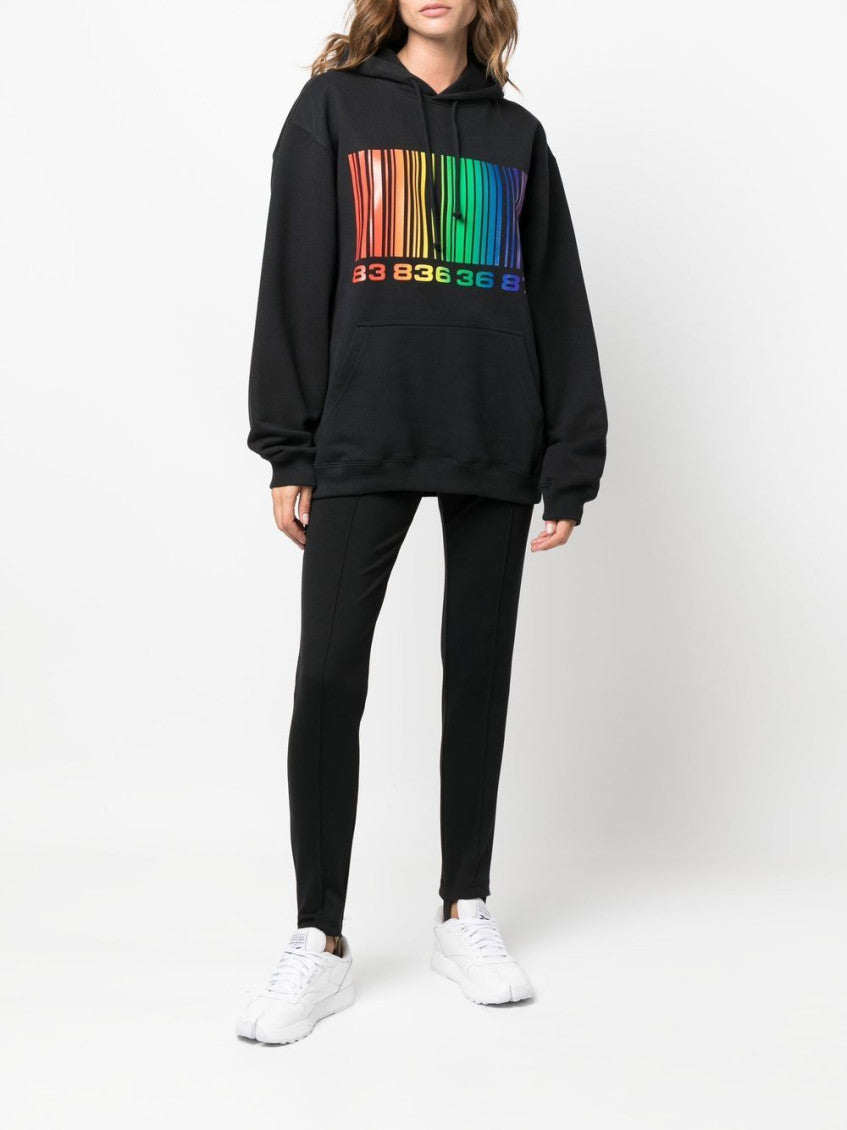 Black Cotton Rainbow Hoodie 6
