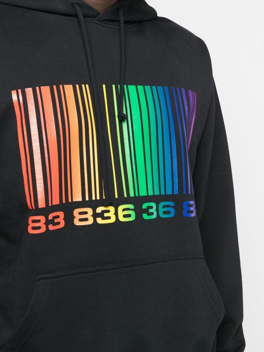 Black Cotton Rainbow Hoodie 9
