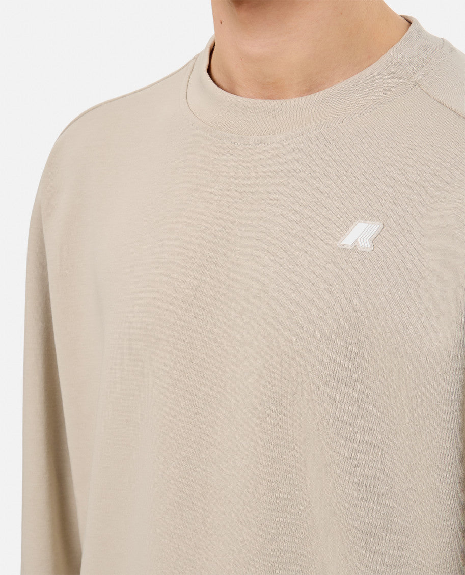 Beige Logo Patch Sweatshirt 4