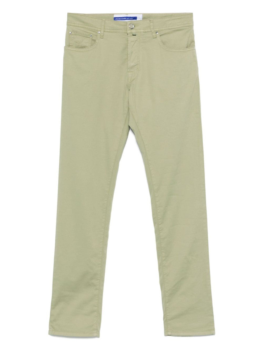 Green Slim fit denim jeans 1
