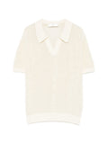 White Open Knit Polo 1