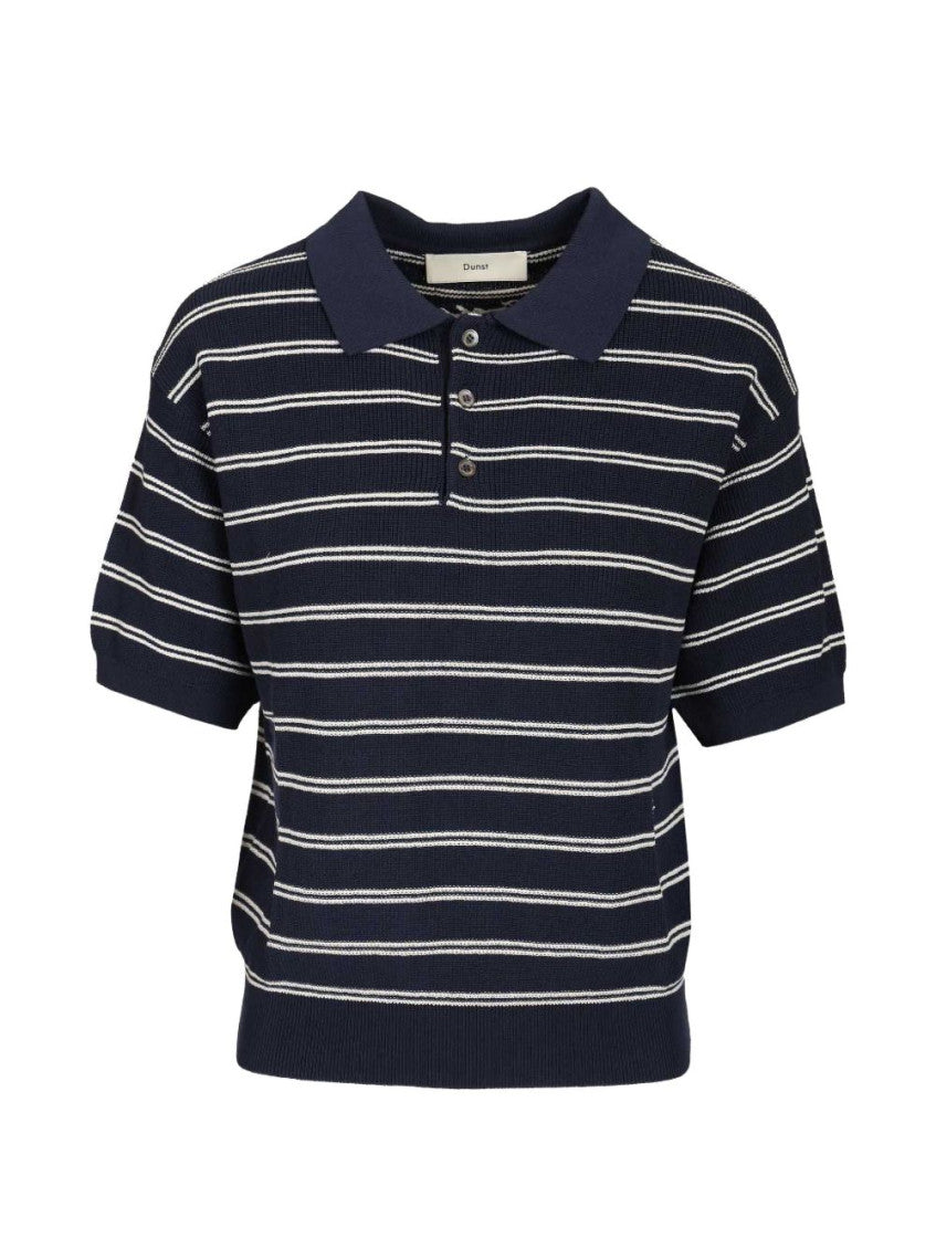 Blue Stripes Shirt Collar Polo 1