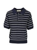 Blue Stripes Shirt Collar Polo 1
