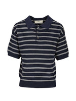 Blue Stripes Shirt Collar Polo 1