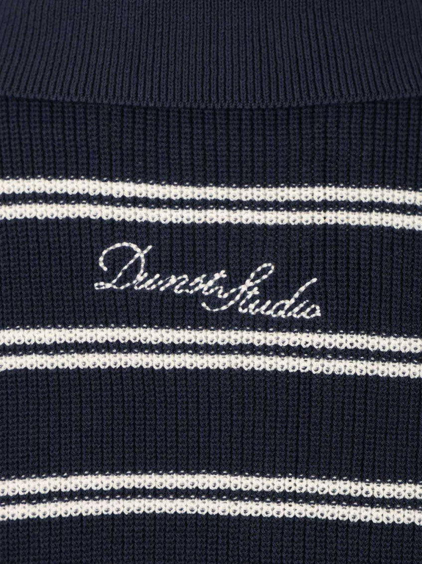 Blue Stripes Shirt Collar Polo 2
