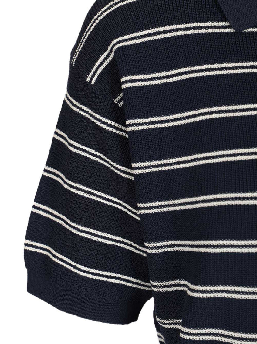 Blue Stripes Shirt Collar Polo 3