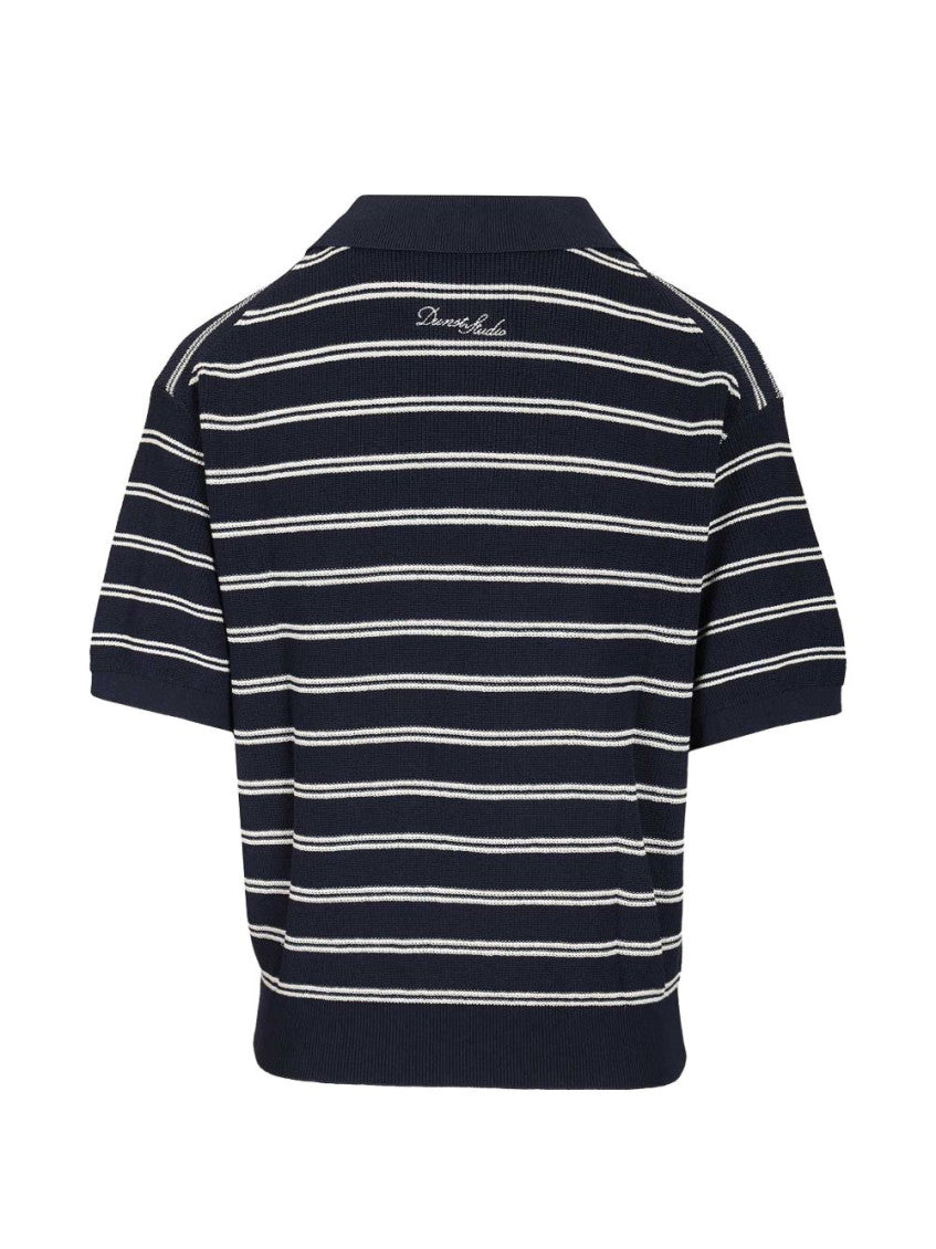 Blue Stripes Shirt Collar Polo 5