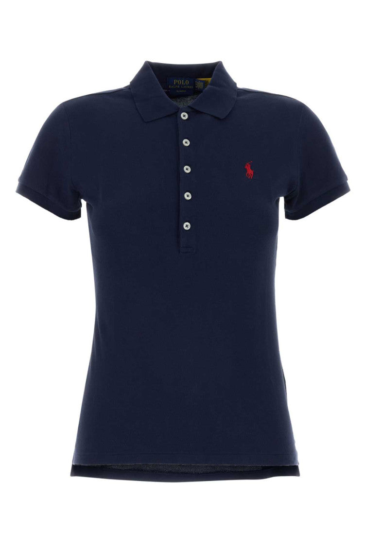Blue Solid Shirt Collar Polo 1