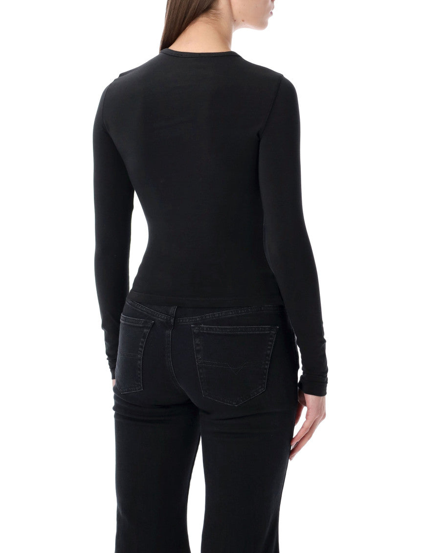 Black Solid Round Neck T-Shirt 2