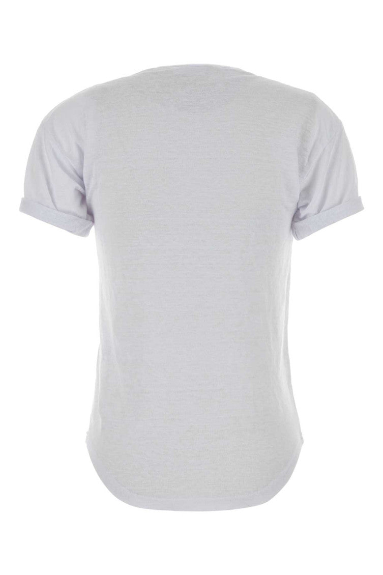 White Solid None T-Shirt 2