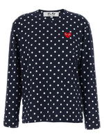 Blue Polka Dot Crew Neck T-Shirt 1