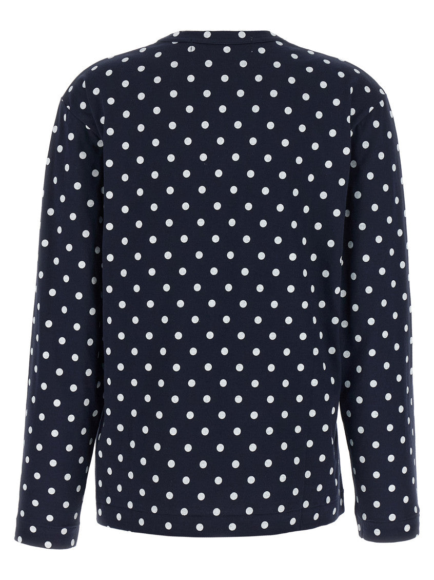 Blue Polka Dot Crew Neck T-Shirt 2