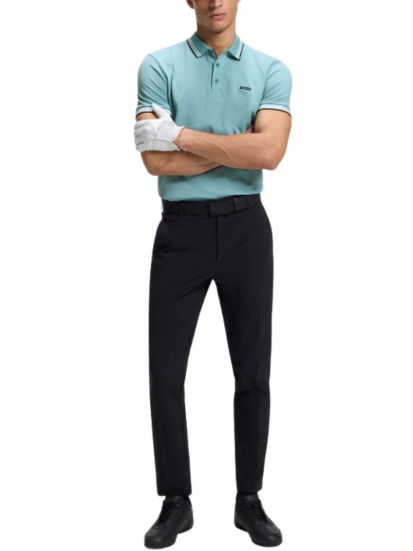 Blue Solid Shirt Collar Polo 2