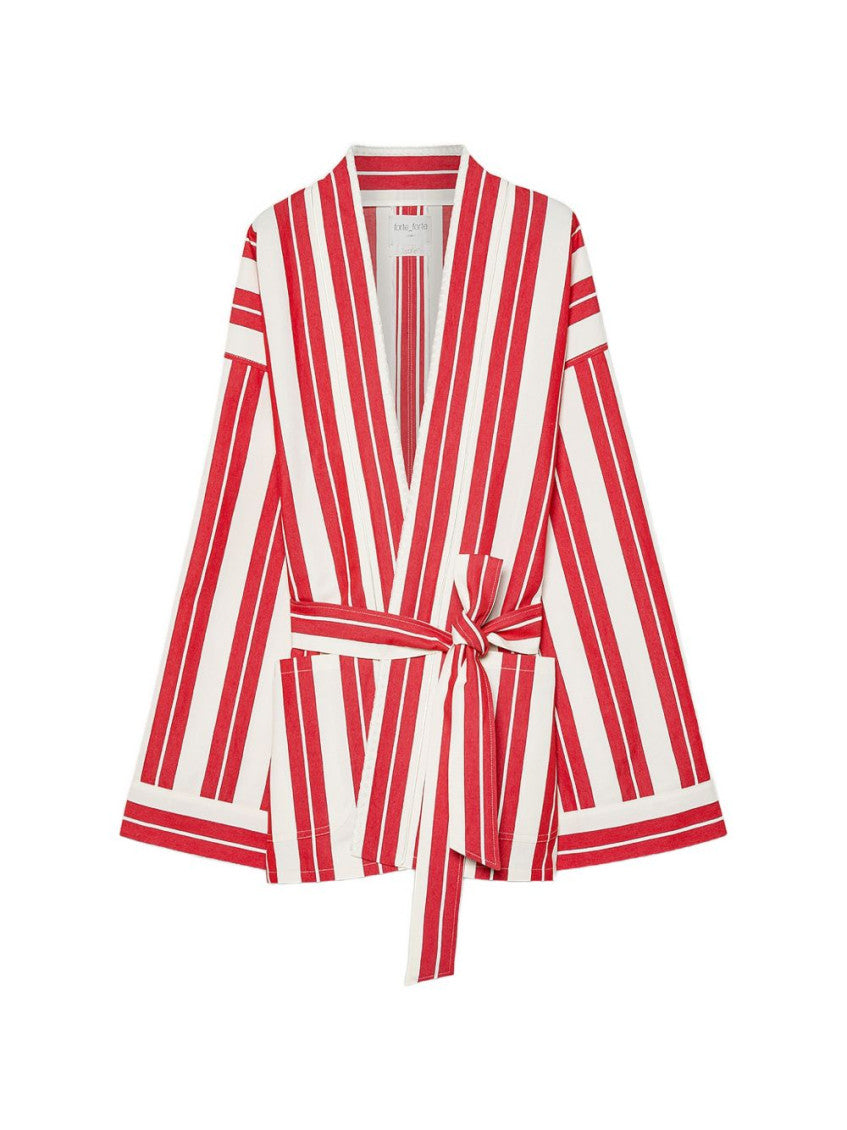 Red Stripes Shawl Lapel Blazer 2