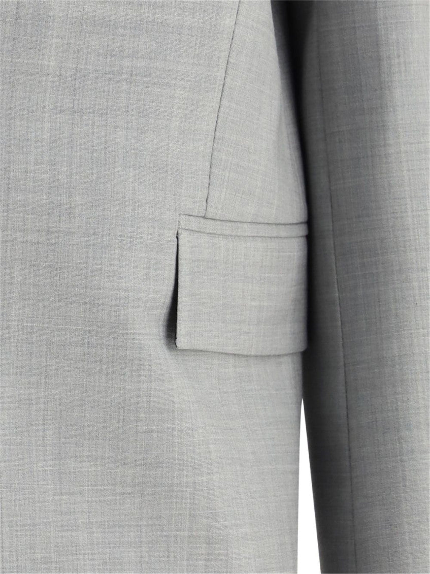 Light Grey Wool Single-breasted Blazer 2