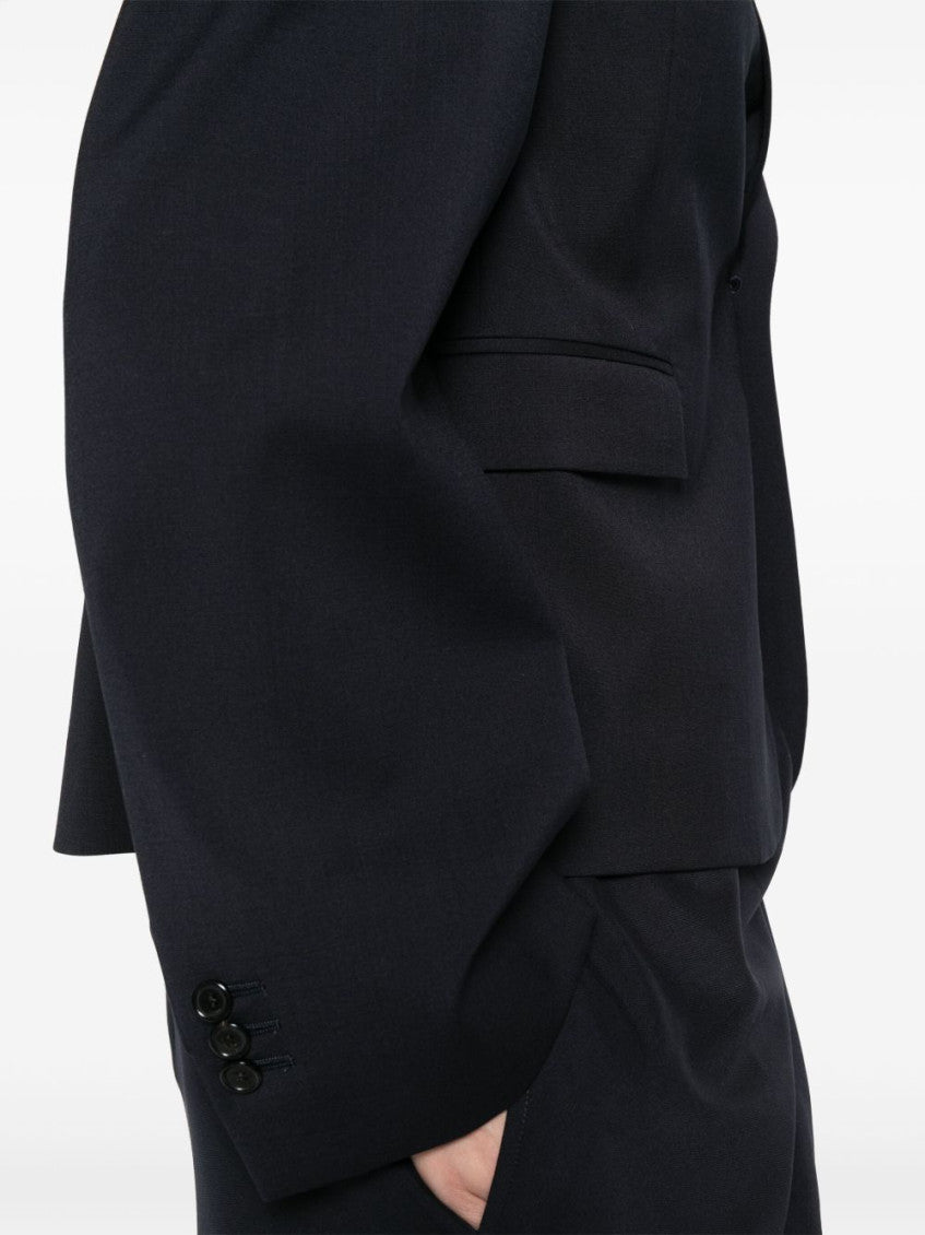 Black Wool Single-Breasted Blazer 3