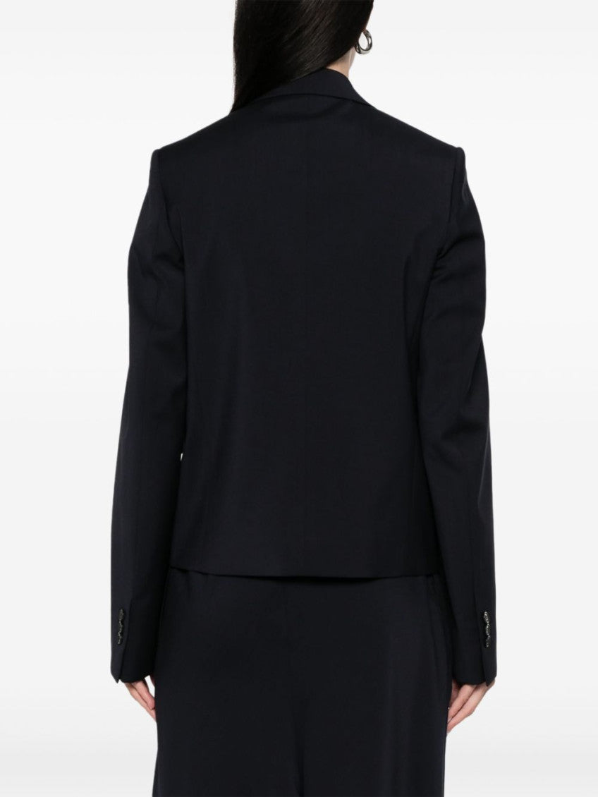 Black Wool Single-Breasted Blazer 4