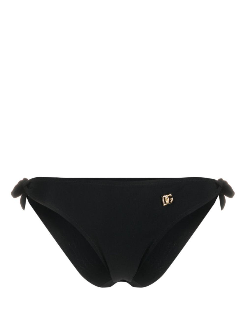 Black logo-plaque bikini bottoms 1