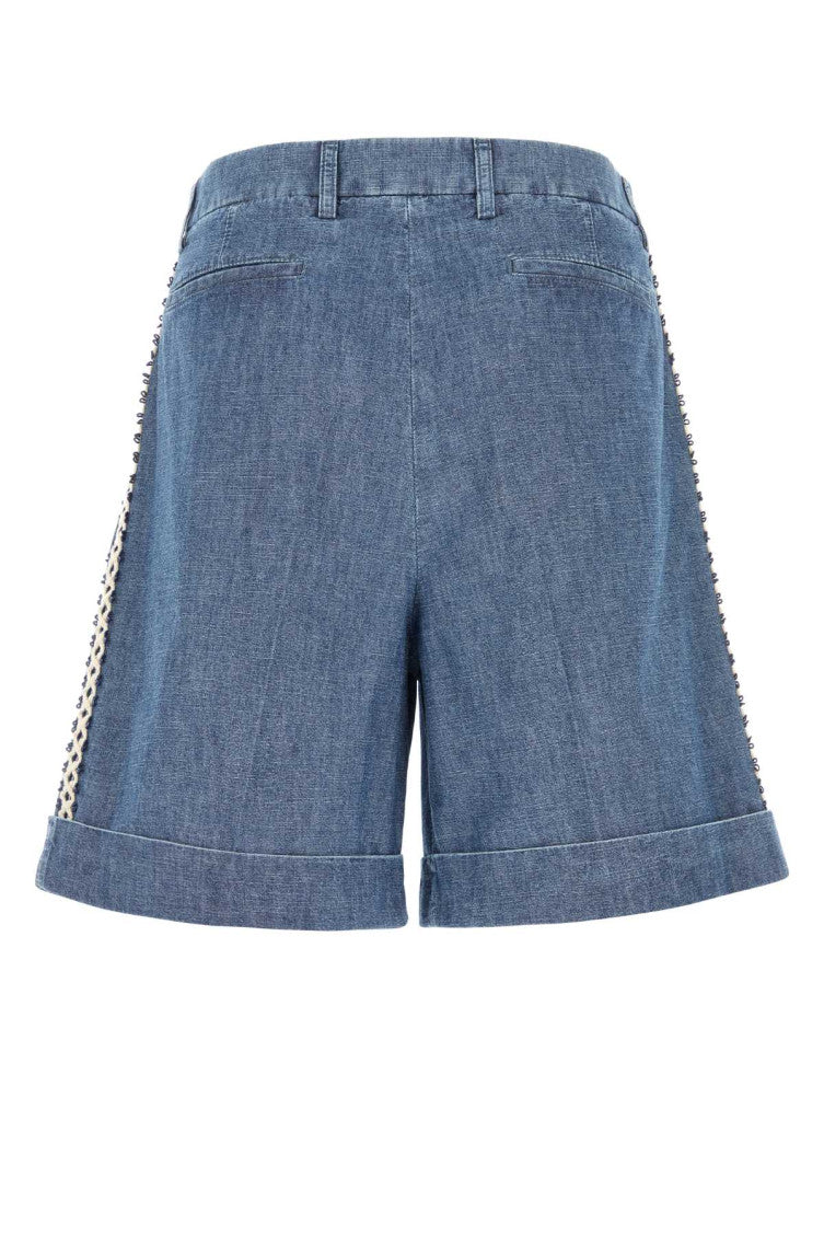 Blue Solid Shorts 2