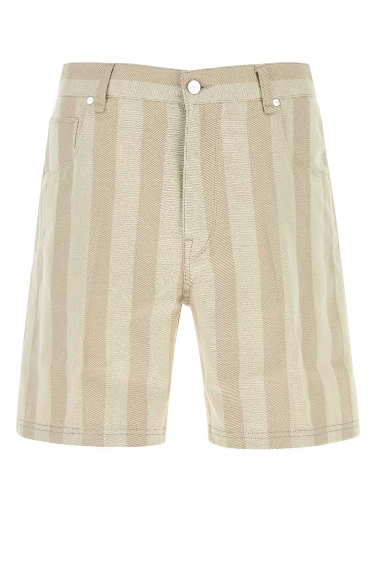 Beige Stripes Shorts 1