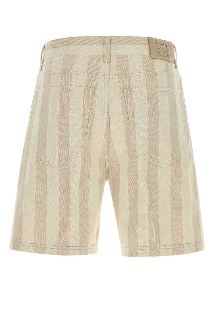 Beige Stripes Shorts 2