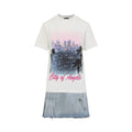 White Layered Mini Graphic T-Shirt Dress 1