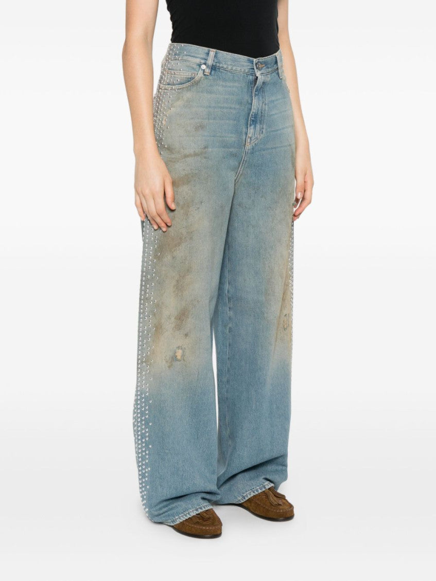 Blue Wide Leg Jeans 3