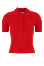 Red Viscose Blend Polo 1