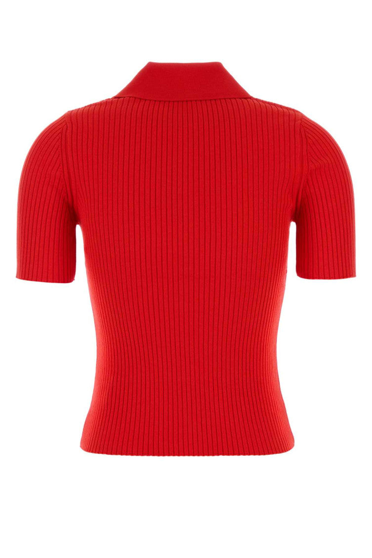 Red Viscose Blend Polo 2