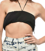Black Solid Strapless Top 1