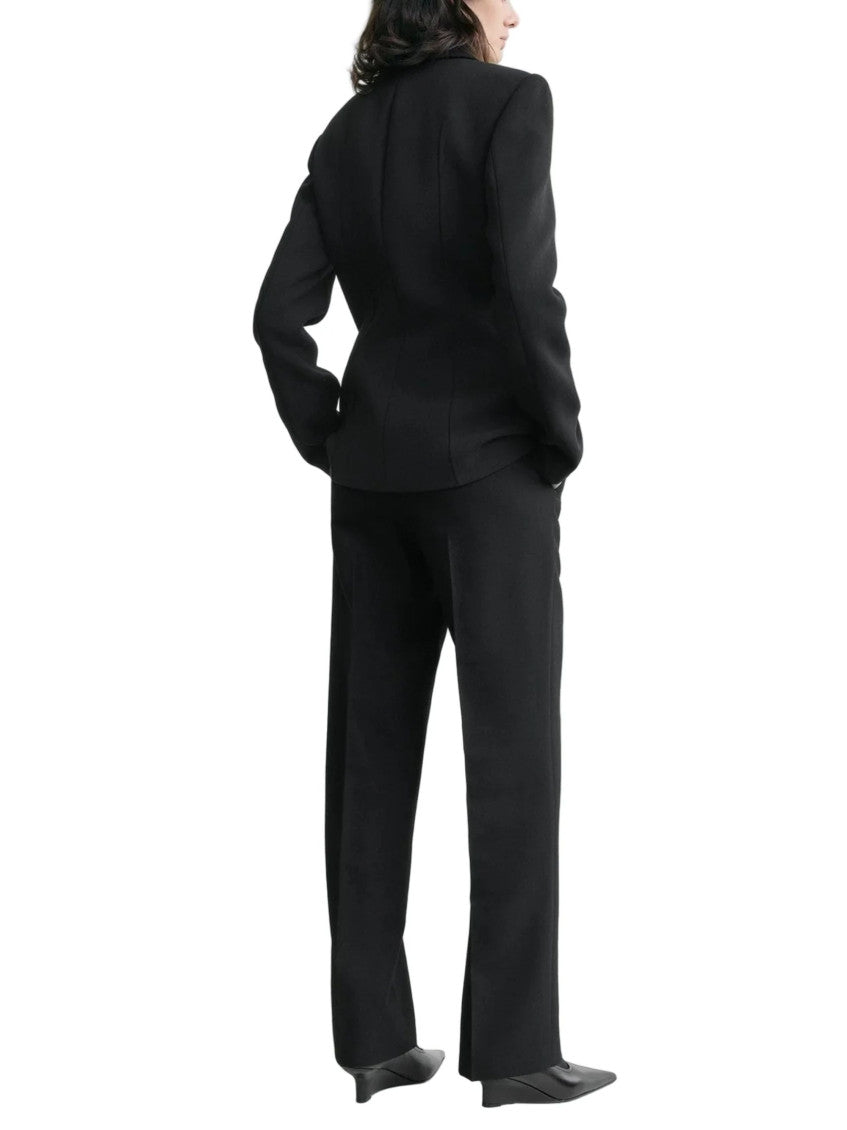 Black Solid Blazer 2