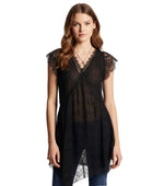Black Lace V Neck Mini Dress 1