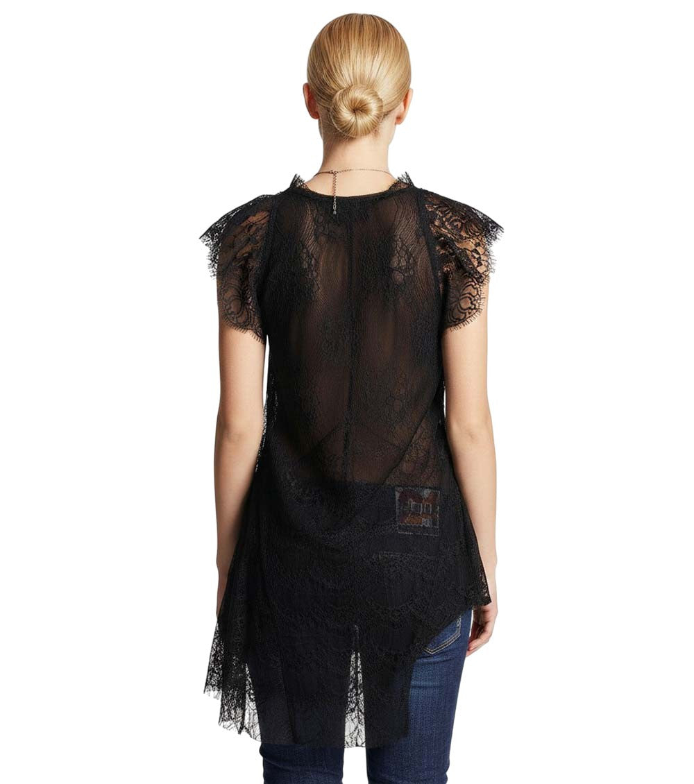 Black Lace V Neck Mini Dress 2