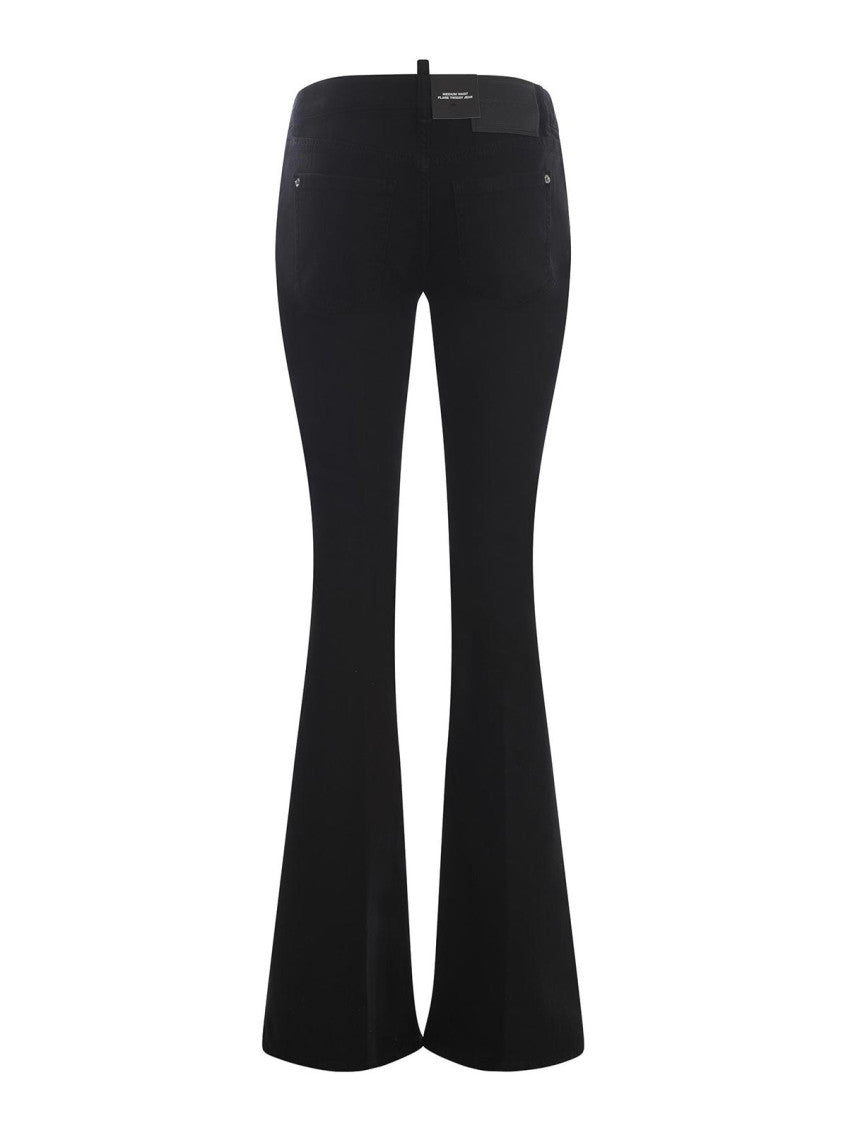 Black Flared Mid Rise Jeans 2