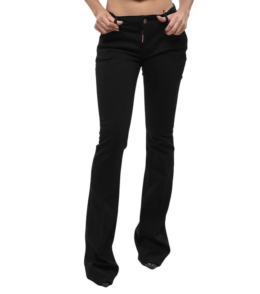 Black Flared Mid Rise Jeans 3