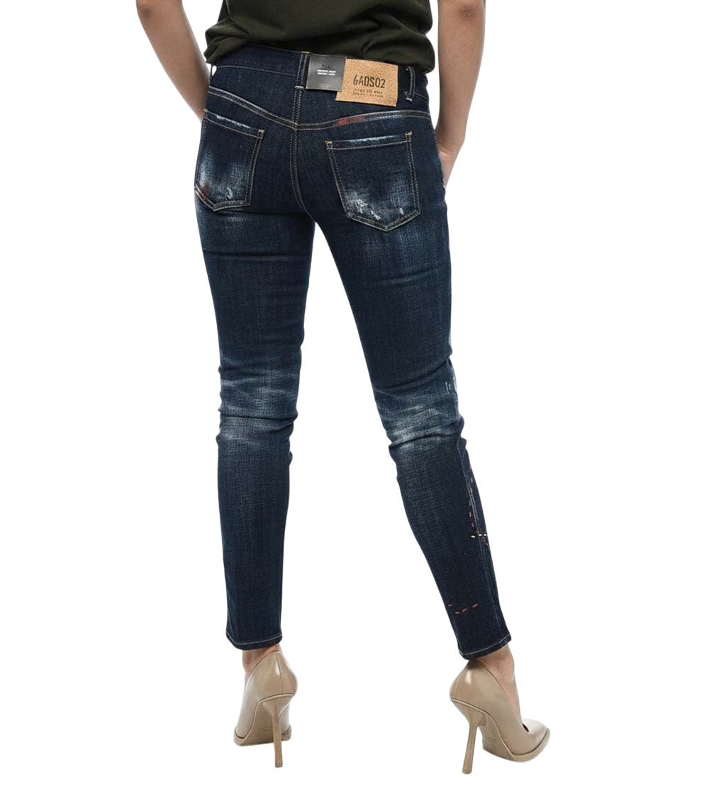 Blue Skinny Mid Rise Jeans 2